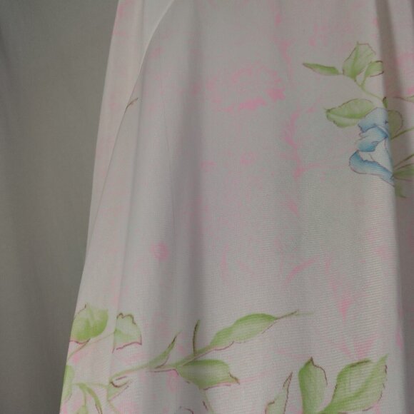 Vintage Nightgown L Semi Sheer Button Collar Pink Blue Floral Granny Grannycore - Picture 10 of 16